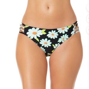 Salt + Cove Daisy Dance Strappy-Side Hipster Bottoms Black Multi Size Large
